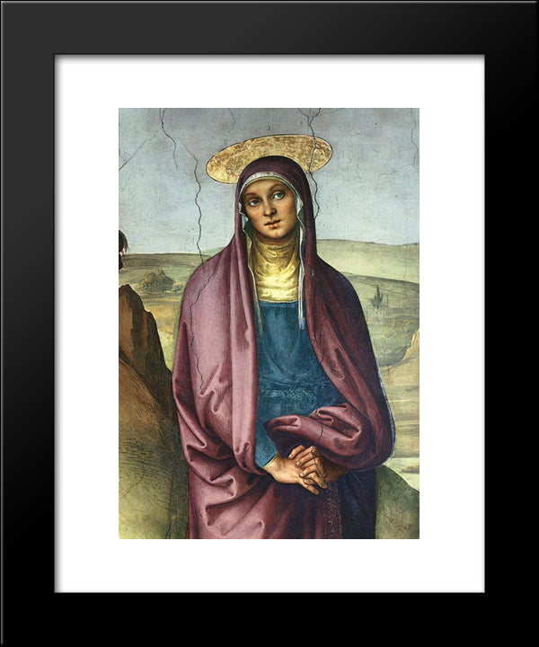 The Pazzi Crucifixion (Detail 1) 20x24 Black Modern Wood Framed Art Print Poster by Perugino, Pietro