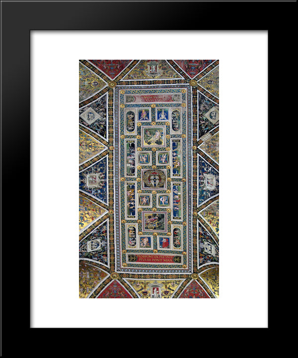 Ceiling Of The Piccolomini Library In Siena Cathedral 20x24 Black Modern Wood Framed Art Print Poster by Pinturicchio