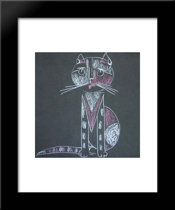 Cat 20x24 Black Modern Wood Framed Art Print Poster by Szanto, Piroska
