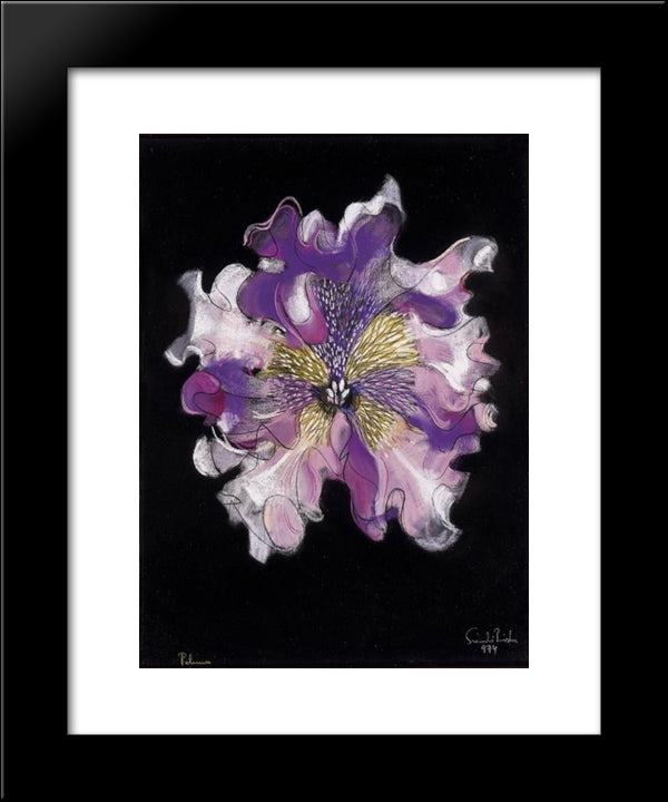 Purple Flower 20x24 Black Modern Wood Framed Art Print Poster by Szanto, Piroska