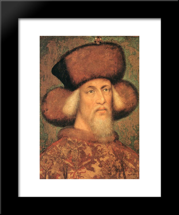 Portrait Of Emperor Sigismund Of Luxembourg 20x24 Black Modern Wood Framed Art Print Poster by Pisanello