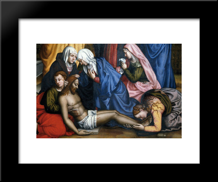 Lamentation With Saints (Detail) 20x24 Black Modern Wood Framed Art Print Poster by Nelli, Plautilla