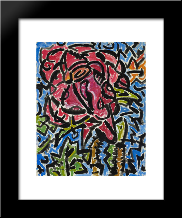 Composition 20x24 Black Modern Wood Framed Art Print Poster by Zeid, Princess Fahrelnissa