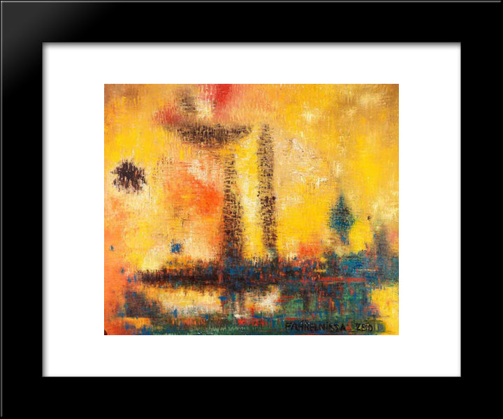 London 20x24 Black Modern Wood Framed Art Print Poster by Zeid, Princess Fahrelnissa