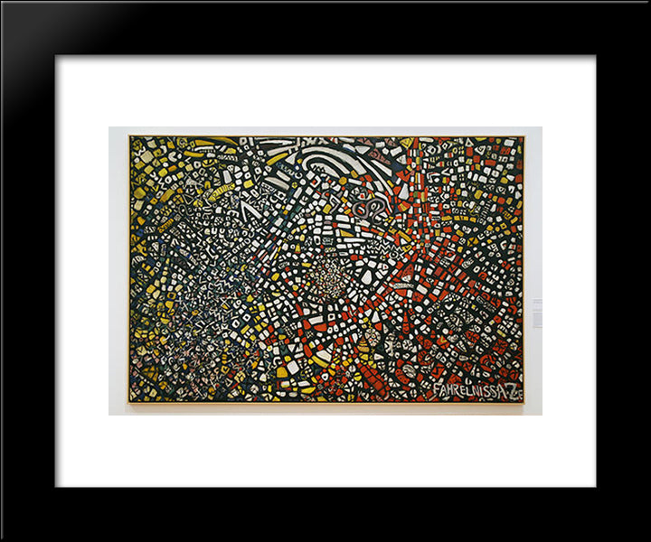 Triton Octopus 20x24 Black Modern Wood Framed Art Print Poster by Zeid, Princess Fahrelnissa
