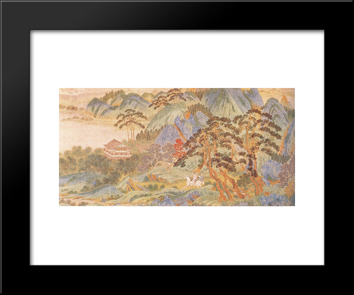 Saying Farewell At Xunyang (Detail) 20x24 Black Modern Wood Framed Art Print Poster by Qiu Ying