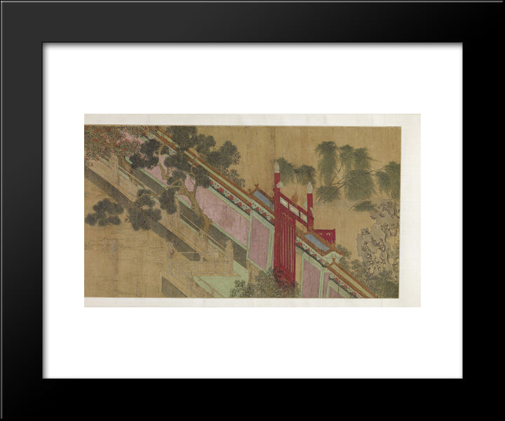 Spring Morning In The Han Palace (View A) 20x24 Black Modern Wood Framed Art Print Poster by Qiu Ying