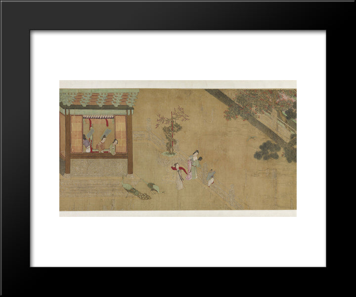 Spring Morning In The Han Palace (View B) 20x24 Black Modern Wood Framed Art Print Poster by Qiu Ying