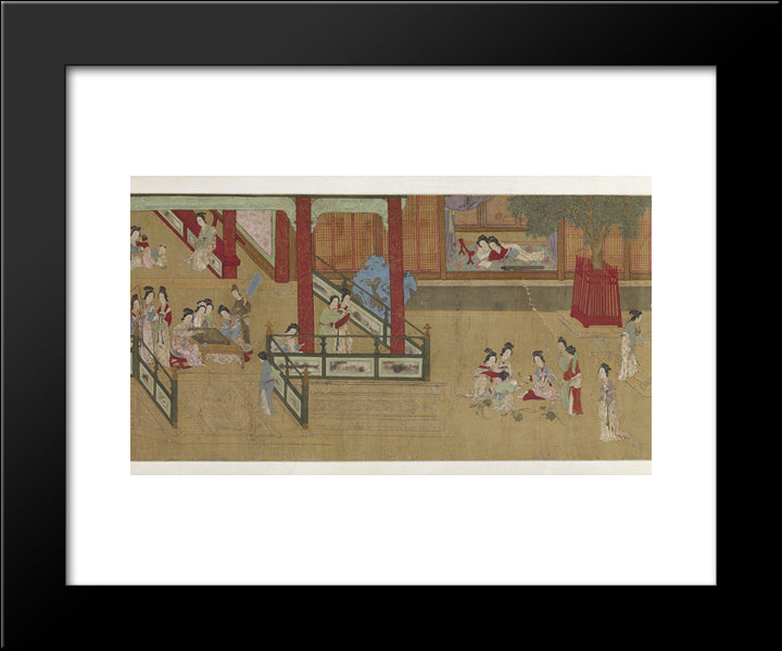 Spring Morning In The Han Palace (View G) 20x24 Black Modern Wood Framed Art Print Poster by Qiu Ying