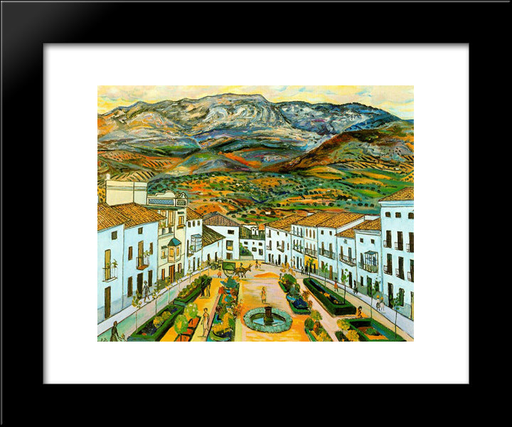 Museum Garden 20x24 Black Modern Wood Framed Art Print Poster by Zabaleta, Rafael