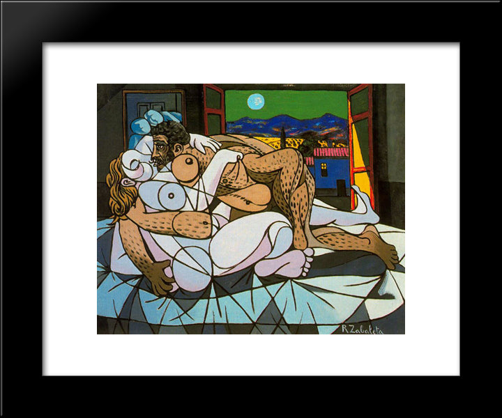 The Satyr 20x24 Black Modern Wood Framed Art Print Poster by Zabaleta, Rafael