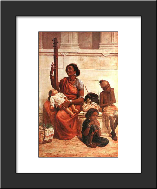 Gypsies 20x24 Black Modern Wood Framed Art Print Poster by Ravi Varma, Raja