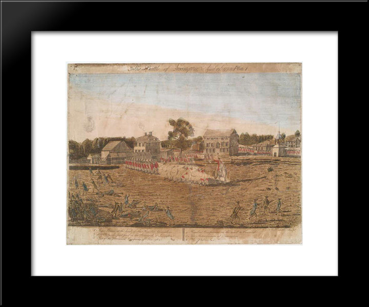 Plate I. The Battle Of Lexington, April 19Th 1775 20x24 Black Modern Wood Framed Art Print Poster by Ralph Earl