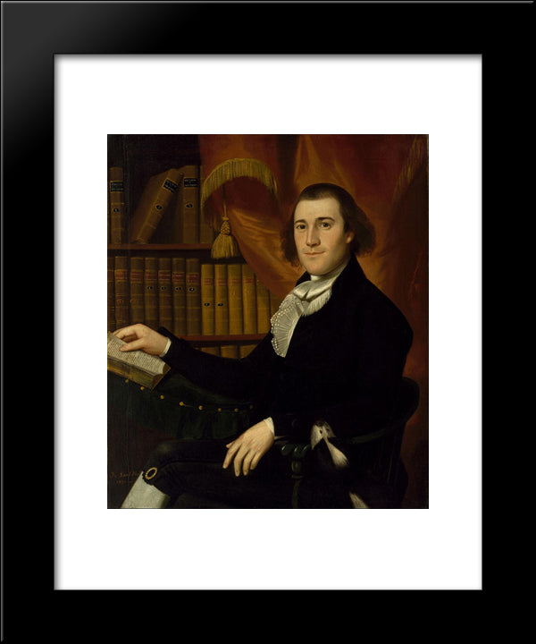 Portrait Of Dr. Mason Fitch Cogswell 20x24 Black Modern Wood Framed Art Print Poster by Ralph Earl