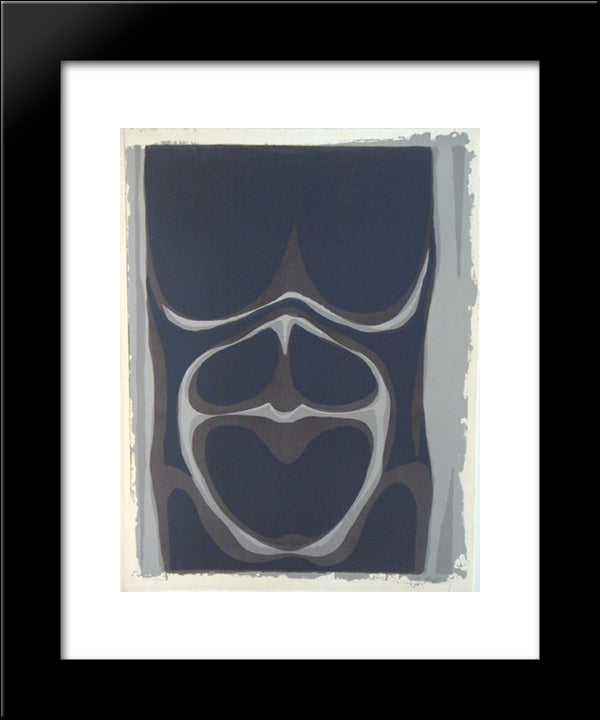 Abstrait 20x24 Black Modern Wood Framed Art Print Poster by Ubac, Raoul