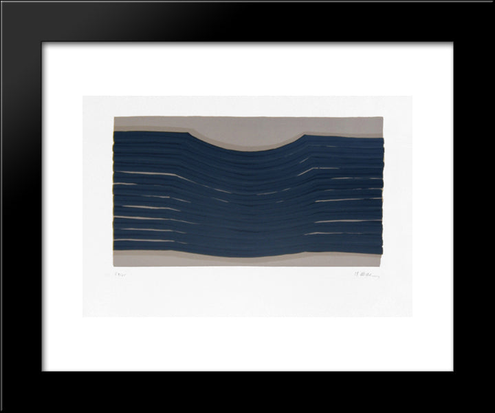 Rythme Circulaire 20x24 Black Modern Wood Framed Art Print Poster by Ubac, Raoul