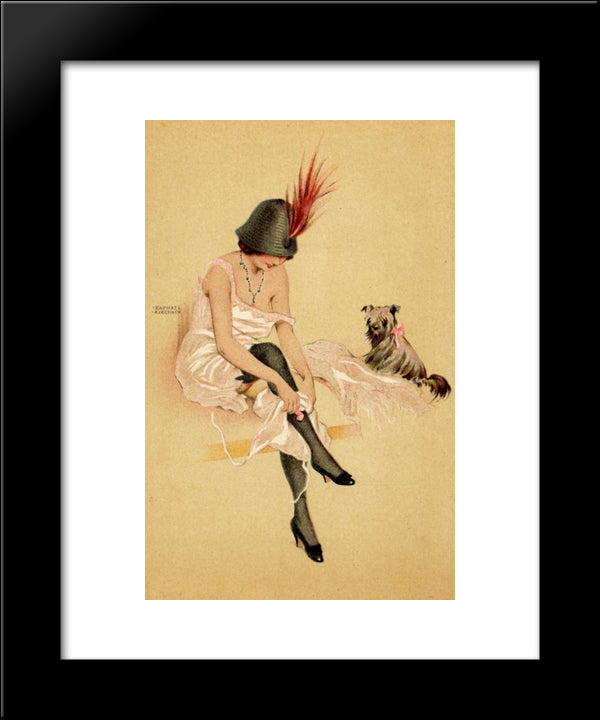Arugula And His Dog 20x24 Black Modern Wood Framed Art Print Poster by Kirchner, Raphael
