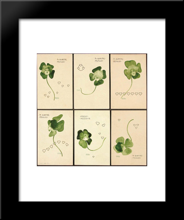 Clovers 20x24 Black Modern Wood Framed Art Print Poster by Kirchner, Raphael