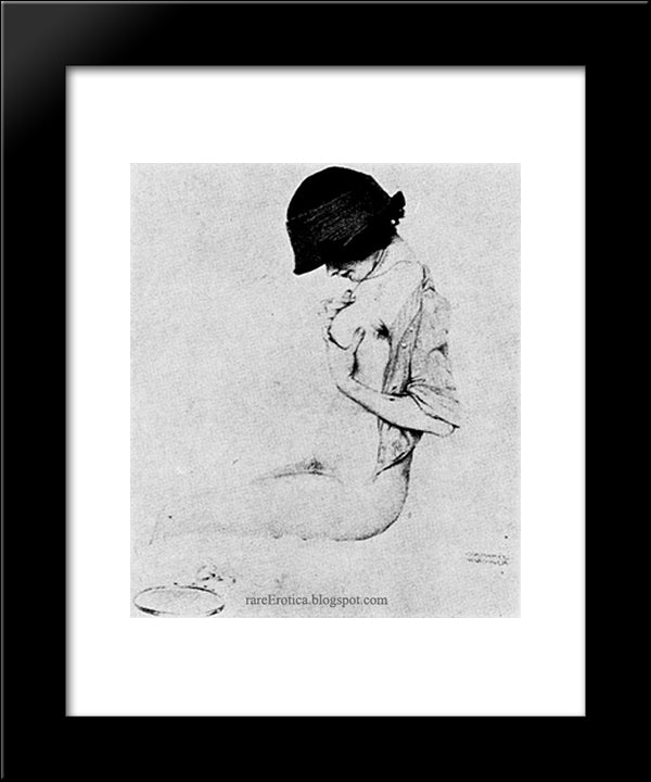 Contemplation 20x24 Black Modern Wood Framed Art Print Poster by Kirchner, Raphael