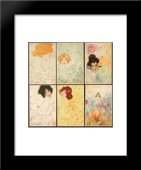 Erika 20x24 Black Modern Wood Framed Art Print Poster by Kirchner, Raphael