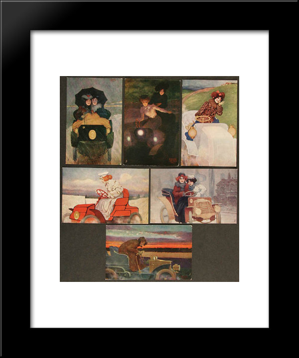 Flashing Motorists 20x24 Black Modern Wood Framed Art Print Poster by Kirchner, Raphael