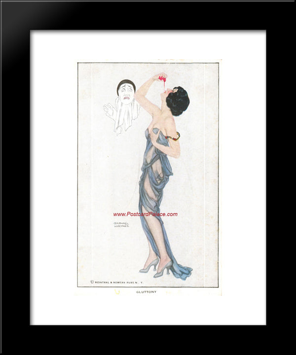 Gluttony 20x24 Black Modern Wood Framed Art Print Poster by Kirchner, Raphael