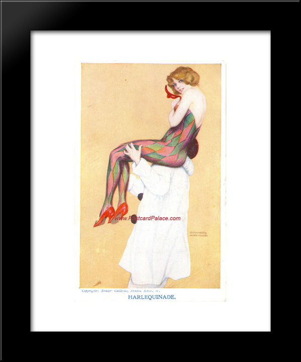 Harlequinade 20x24 Black Modern Wood Framed Art Print Poster by Kirchner, Raphael
