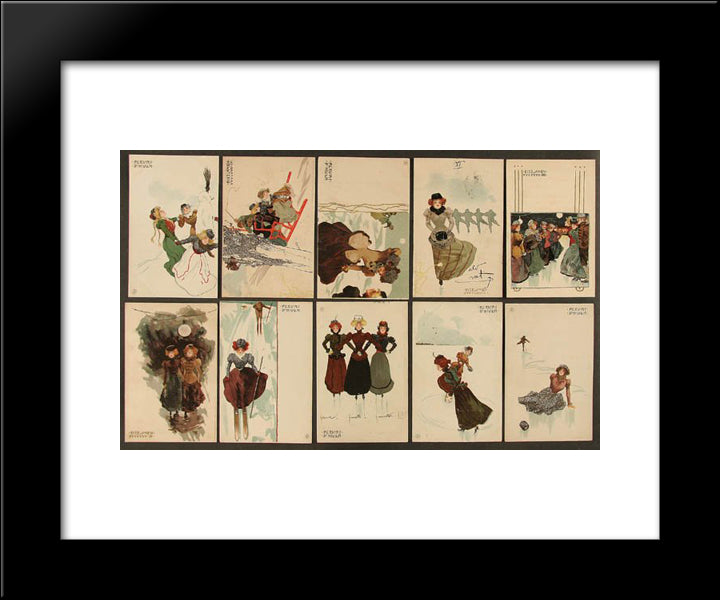 Ice Flowers 20x24 Black Modern Wood Framed Art Print Poster by Kirchner, Raphael