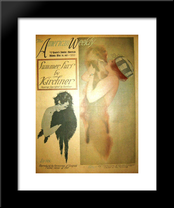Lillian Lorraine, Hearst'S Sunday American 20x24 Black Modern Wood Framed Art Print Poster by Kirchner, Raphael