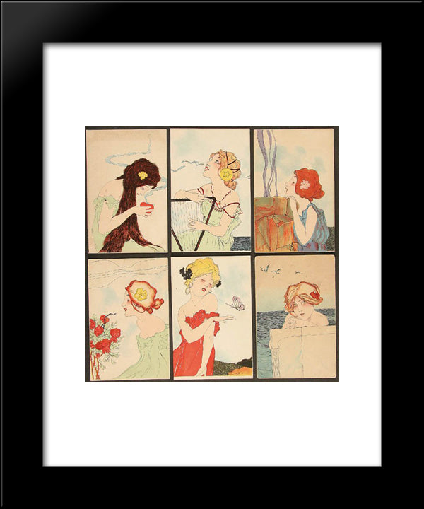 Love Thoughts 20x24 Black Modern Wood Framed Art Print Poster by Kirchner, Raphael