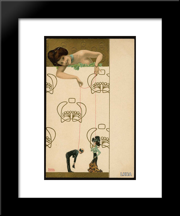 Marionettes 20x24 Black Modern Wood Framed Art Print Poster by Kirchner, Raphael