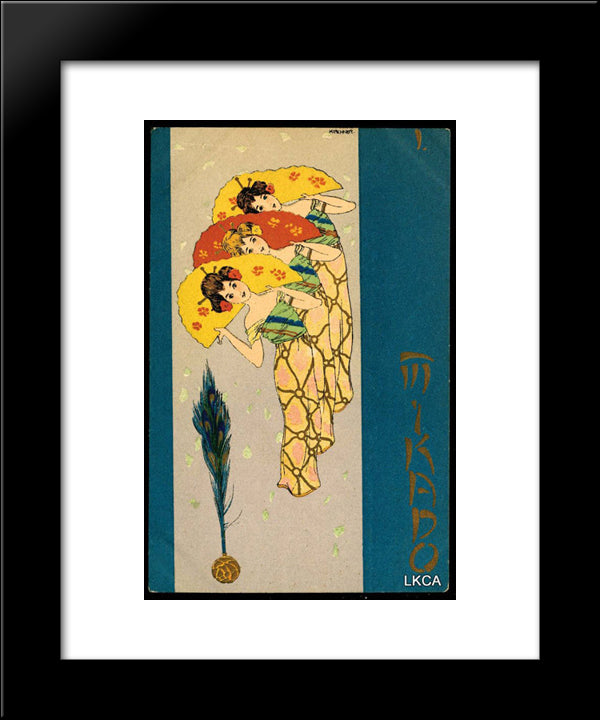 Mikado 20x24 Black Modern Wood Framed Art Print Poster by Kirchner, Raphael