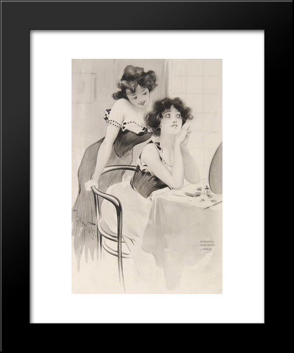 On The Dressing Table 20x24 Black Modern Wood Framed Art Print Poster by Kirchner, Raphael
