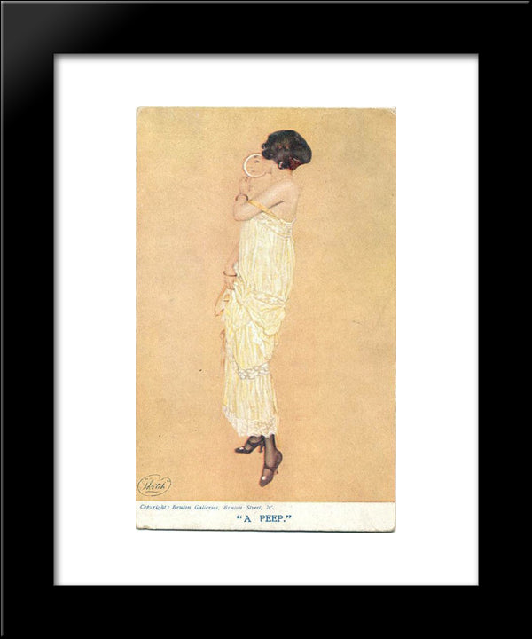 Peep 20x24 Black Modern Wood Framed Art Print Poster by Kirchner, Raphael
