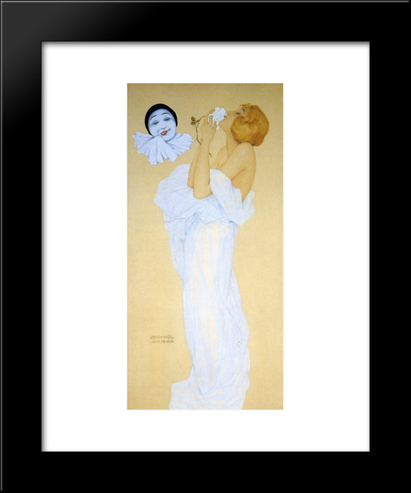 Pierrot'S Dream 20x24 Black Modern Wood Framed Art Print Poster by Kirchner, Raphael