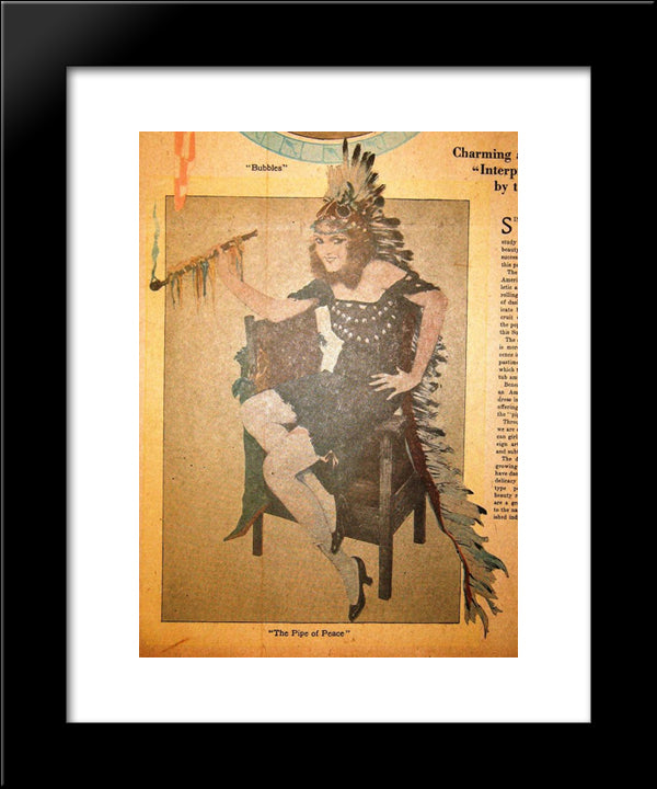 Pipe Of Peace, Hearst'S Sunday American 20x24 Black Modern Wood Framed Art Print Poster by Kirchner, Raphael