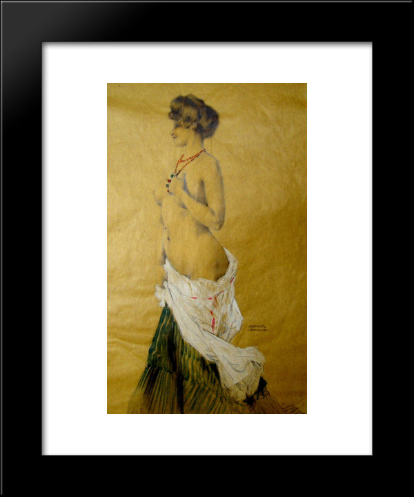 Sketch For Single Items 20x24 Black Modern Wood Framed Art Print Poster by Kirchner, Raphael