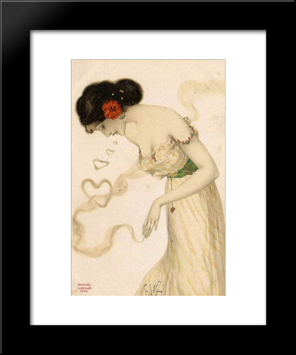 Smoking Women 20x24 Black Modern Wood Framed Art Print Poster by Kirchner, Raphael