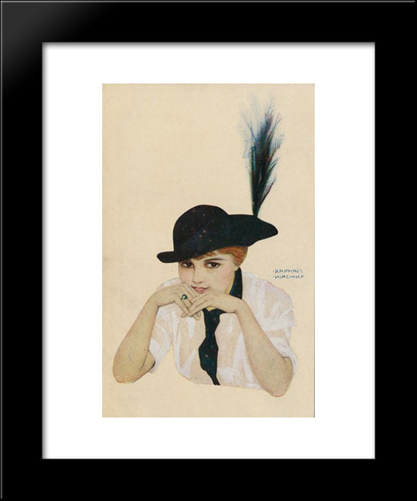 The Implaquable Siska 20x24 Black Modern Wood Framed Art Print Poster by Kirchner, Raphael