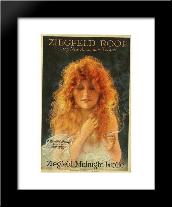 Ziegfeld Beauty 20x24 Black Modern Wood Framed Art Print Poster by Kirchner, Raphael