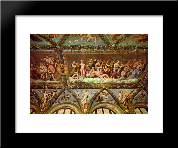 Ceiling Of The Loggia Of Psyche 20x24 Black Modern Wood Framed Art Print Poster by Raphael