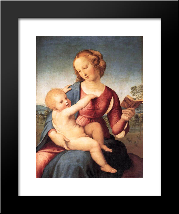 Colonna Madonna 20x24 Black Modern Wood Framed Art Print Poster by Raphael