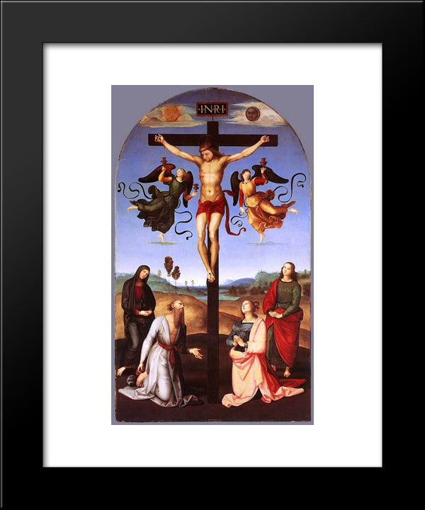 Crucifixion 20x24 Black Modern Wood Framed Art Print Poster by Raphael