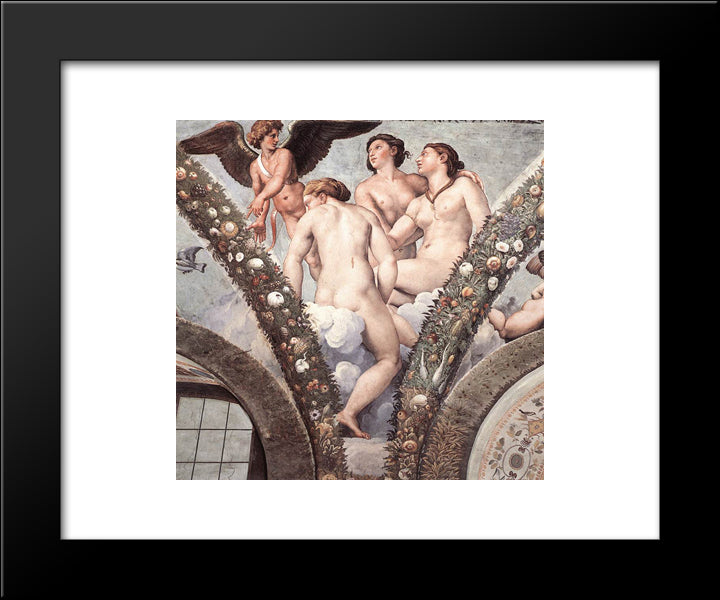 Cupid And The Three Graces 20x24 Black Modern Wood Framed Art Print Poster by Raphael