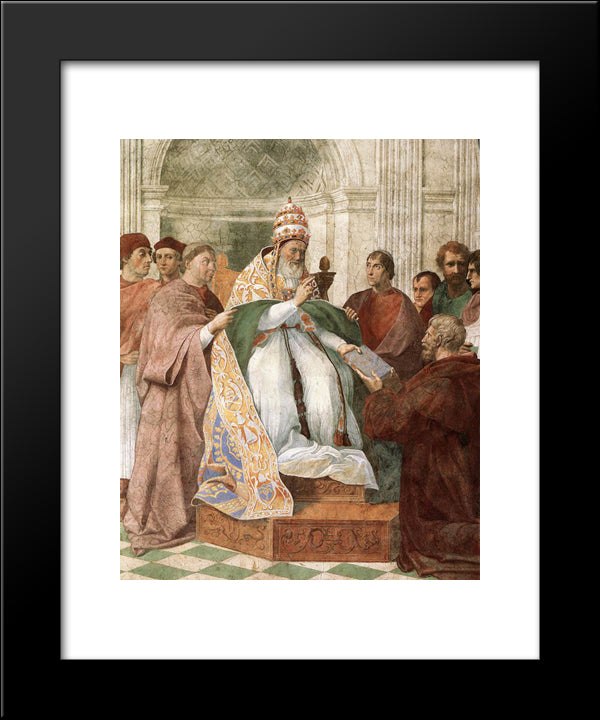 Gregory Ix Approving The Decretals 20x24 Black Modern Wood Framed Art Print Poster by Raphael