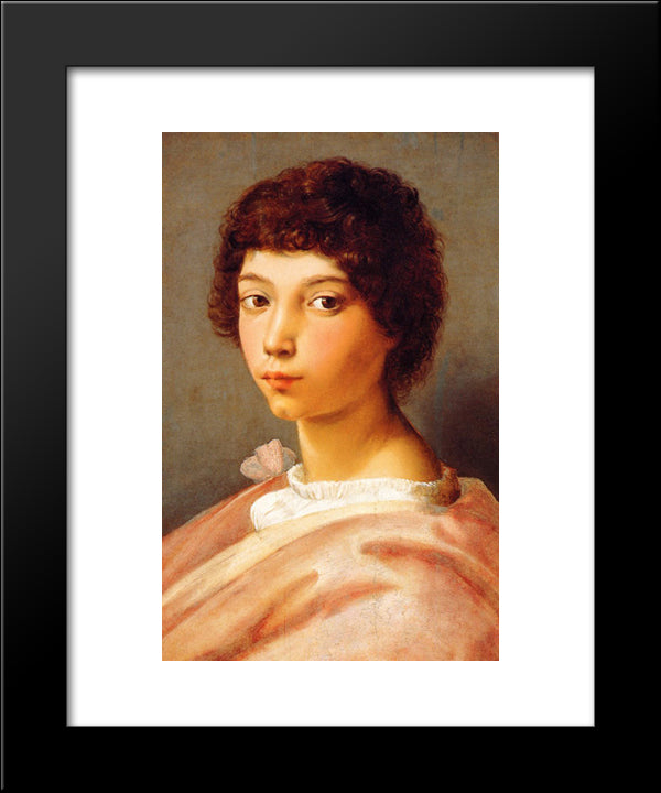 Portrait Of A Young Man 20x24 Black Modern Wood Framed Art Print Poster by Raphael