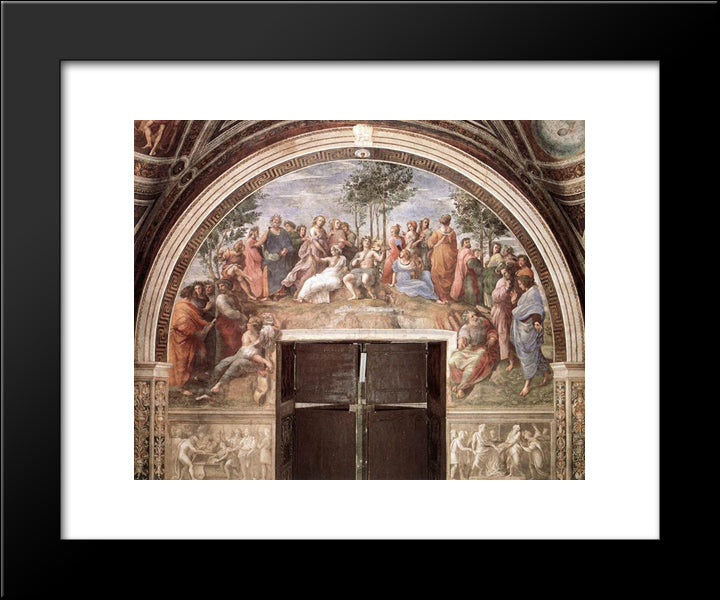 The Parnassus, From The Stanza Delle Segnatura 20x24 Black Modern Wood Framed Art Print Poster by Raphael