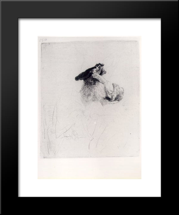 Old Man 20x24 Black Modern Wood Framed Art Print Poster by Rembrandt