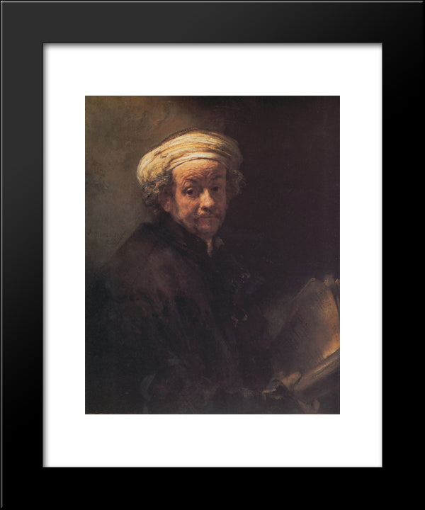 Self-Portrait As The Apostle Paul 20x24 Black Modern Wood Framed Art Print Poster by Rembrandt