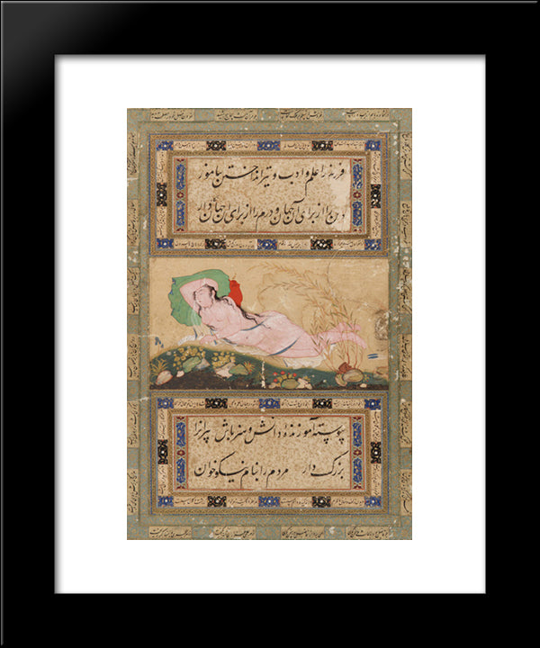 Reclining Nude 20x24 Black Modern Wood Framed Art Print Poster by Abbasi, Reza